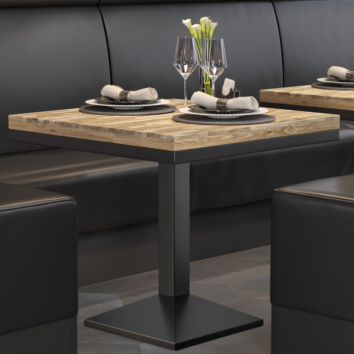 MPA | Tavolo solido Bistro | Quadrato | 80 x 80 x 81 cm | Rovere / Nero MPA | Tavolo solido Bistro | Quadrato | 80 x 80 x 81 cm | Rovere / Nero