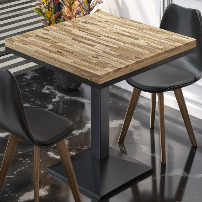 MPA | Tavolo solido Bistro | Quadrato | 80 x 80 x 81 cm | Rovere / Nero MPA | Tavolo solido Bistro | Quadrato | 80 x 80 x 81 cm | Rovere / Nero