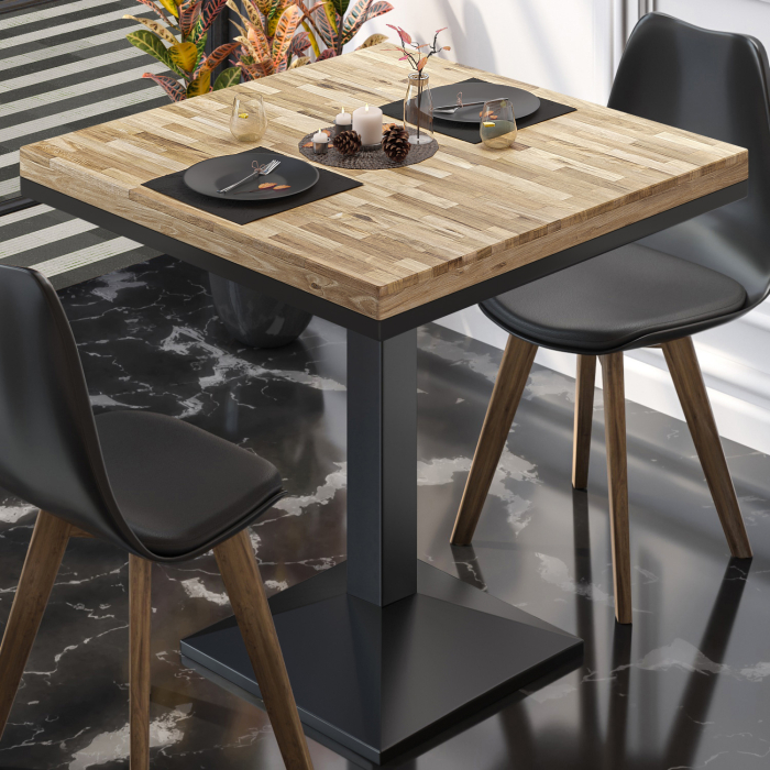 MPA | Tavolo solido Bistro | Quadrato | 80 x 80 x 81 cm | Rovere / Nero MPA | Tavolo solido Bistro | Quadrato | 80 x 80 x 81 cm | Rovere / Nero