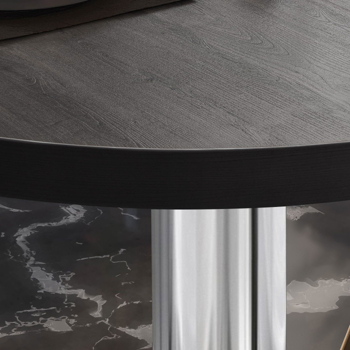 BN | Bistrobord | Ø:H 60 x 72 cm | Wenge / rustfritt stål | Rundt