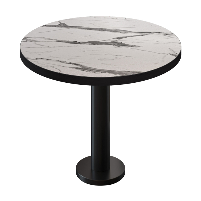 BML | Bistropöytä | Ø:K 60 x 75 cm | Valkoinen marmori / Musta | Pyöreä | Pyöreä