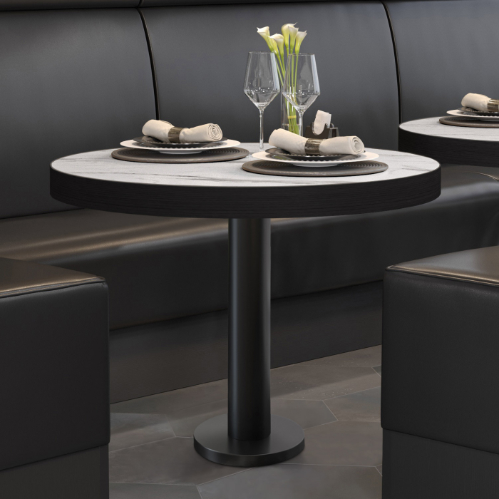BML | Bistropöytä | Ø:K 60 x 77 cm | Valkoinen marmori / Musta | Pyöreä | Pyöreä BML | Bistropöytä | Ø:K 60 x 77 cm | Valkoinen marmori / Musta | Pyöreä | Pyöreä