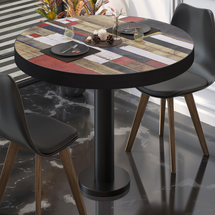 BML | Bistrobord | Ø:H 70 x 77 cm | Vintage fargerik / svart | Rundt
