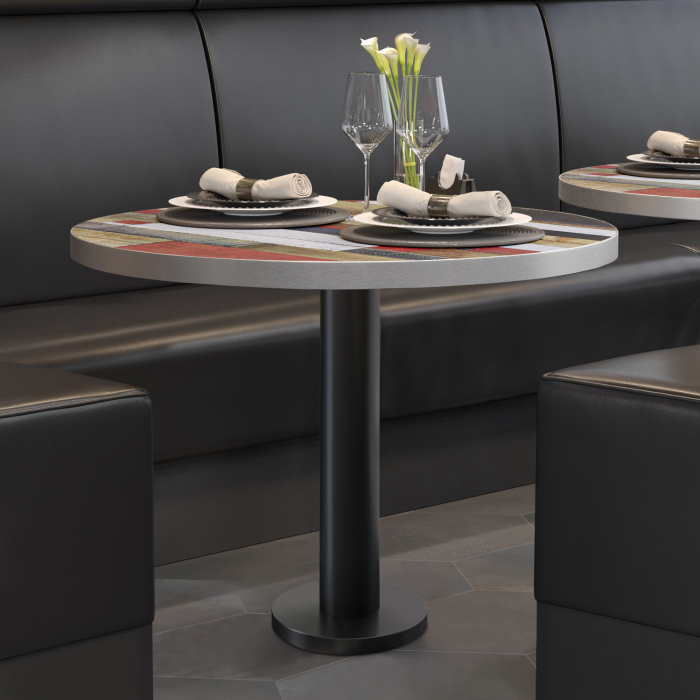 BML | Bistrobord | Ø:H 80 x 75 cm | Vintage fargerik / svart | Rundt BML | Bistrobord | Ø:H 80 x 75 cm | Vintage fargerik / svart | Rundt
