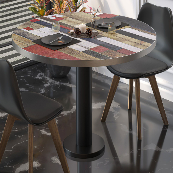 BML | Bistrobord | Ø:H 80 x 75 cm | Vintage fargerik / svart | Rundt BML | Bistrobord | Ø:H 80 x 75 cm | Vintage fargerik / svart | Rundt