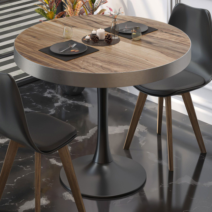BL | Bistrobord | Ø:H 80 x 78 cm | Sheesham / Svart | Rundt BL | Bistrobord | Ø:H 80 x 78 cm | Sheesham / Svart | Rundt