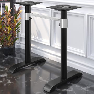 SAN DIEGO | Bistro Doppel Stehtischgestell | Schwarz | +Verbinder
