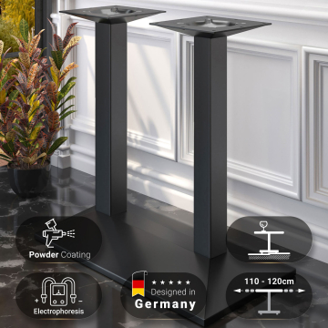 PALMA | Double Column Bar Table Base | Black | W:D 40 x 73 cm | Column: 8 x 109 cm