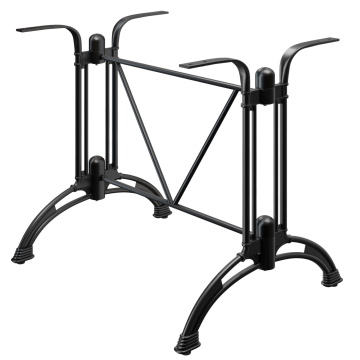 MALAGA | Double Column Restaurant Table Base | Black | 2 foot: 90 x 60 cm | Column: 72 cm | Cast iron