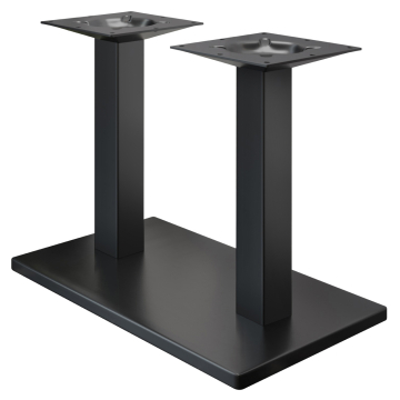 MADRID | Bistro double table frame | Black | Height: 72 cm | Column: 8 x 8 cm | Base: 40 x 70 cm
