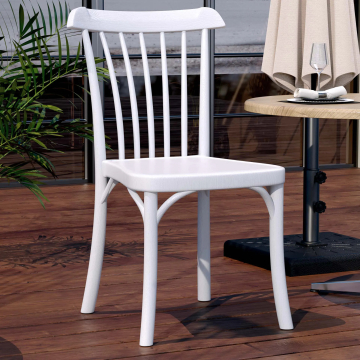 VALENCIA | Bistro plaststol | Hvit | plast | Stables