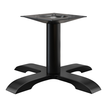 SAN.DIEGO | Loungebord underrede | Svart | 4 fötter: Ø 50 cm | Kolonn: 7,6 x 36 cm
