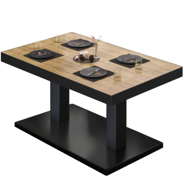 BM | Bistro salongbord | B:D:H 130 x 80 x 41 cm | Eik / Sort