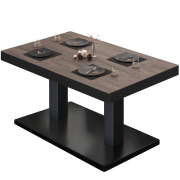 BM | Bistro salongbord | B:D:H 130 x 80 x 41 cm | Lys Wenge / Svart