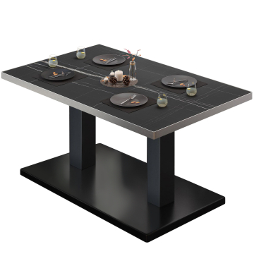 BM | Bistro-loungebord | B:D:H 130 x 80 x 41 cm | Sort marmor / Sort