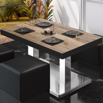 BM | Bistro salongbord | B:D:H 130 x 80 x 41 cm | Sheesham / rustfritt stål