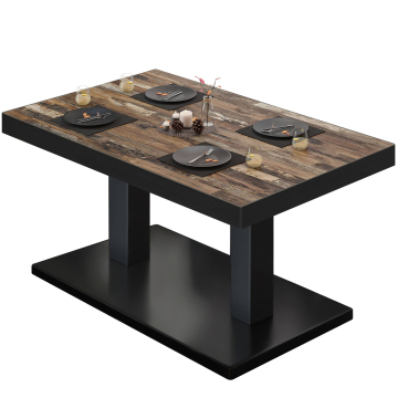 BM | Bistro salongbord | B:D:H 130 x 80 x 41 cm | Vintage gammel / svart