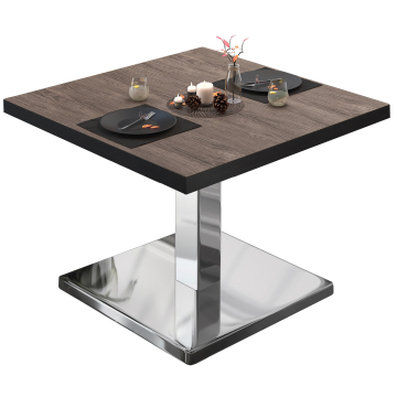 BM | Bistro salongbord | B:D:H 60 x 60 x 41 cm | Lett wenge / rustfritt stål