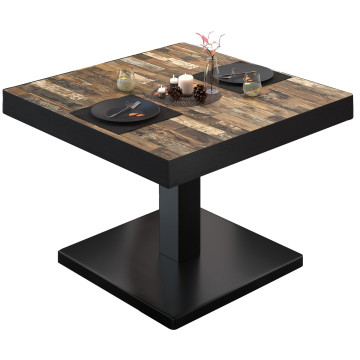 BM | Bistro salongbord | B:D:H 60 x 60 x 41 cm | Vintage gammel / svart