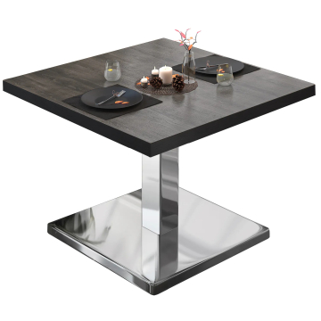 BM | Bistro salongbord | B:D:H 60 x 60 x 41 cm | Wenge / rustfritt stål