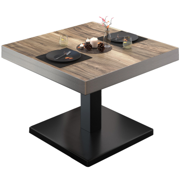 BM | Bistro-loungebord | B:D:H 70 x 70 x 41 cm | Sheesham / Sort