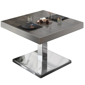 BM | Bistro-loungebord | B:D:H 70 x 70 x 41 cm | Wenge / rustfrit stål