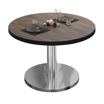BN | Bistro salongbord | Ø:H 60 x 36 cm | Lett wenge / rustfritt stål
