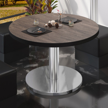 BN | Bistro salongbord | Ø:H 60 x 36 cm | Lett wenge / rustfritt stål