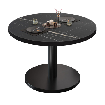 BN | Bistro salongbord | Ø:H 60 x 36 cm | Svart marmor/svart