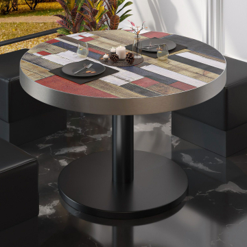 BN | Bistro-loungebord | Ø:H 60 x 36 cm | Vintage farverig / Sort