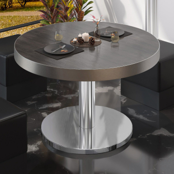 BN | Bistro-loungebord | Ø:H 60 x 36 cm | wenge / rustfrit stål