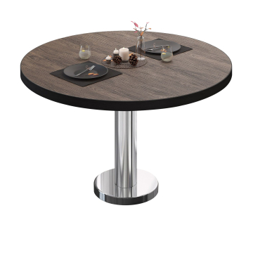 BML | Bistro-loungebord | Ø:H 60 x 39 cm | Lys wengé / rustfrit stål