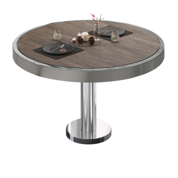 BML | Bistro-loungebord | Ø:H 60 x 41 cm | Lys wenge / rustfrit stål