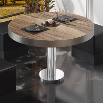 BML | Bistro-loungebord | Ø:H 60 x 41 cm | Sheesham / rustfrit stål