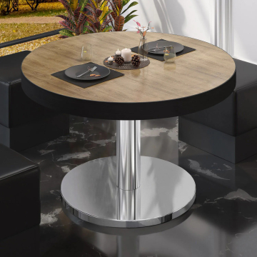 BN | Bistro-loungebord | Ø:H 70 x 36 cm | eg / rustfrit stål
