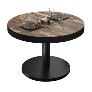BN | Bistro-loungebord | Ø:H 70 x 36 cm | Vintage Old / Sort
