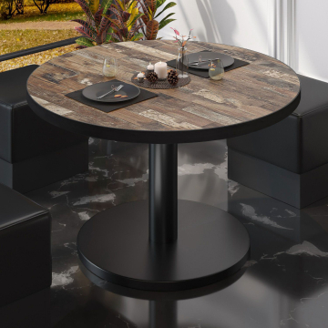 BN | Bistro-loungebord | Ø:H 70 x 36 cm | Vintage Old / Sort