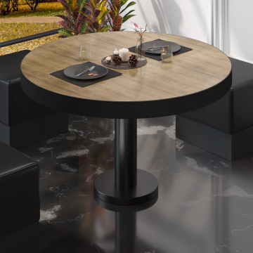 BML | Tavolo lounge Bistro | Ø:H 70 x 41 cm | rovere / nero
