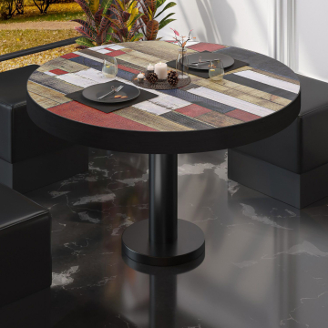 BML | Tavolo da salotto Bistro | Ø:H 70 x 41 cm | Vintage colorato / Nero