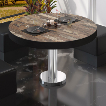 BML | Tavolo da salotto Bistro | Ø:H 70 x 41 cm | Vintage Old / acciaio inox