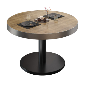 BN | Bistro salongbord | Ø:H 80 x 36 cm | Eik / Sort