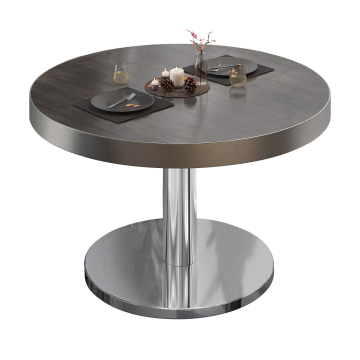 BN | Bistro salongbord | Ø:H 80 x 36 cm | Wenge / rustfritt stål