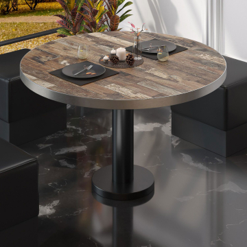 BML | Bistro-loungebord | Ø:H 80 x 38,5 cm | Vintage Old / Sort