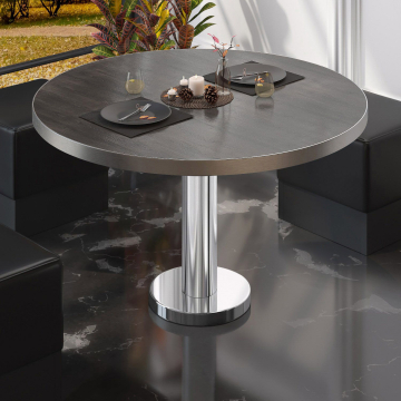 BML | Bistro-loungebord | Ø:H 80 x 39 cm | wenge / rustfrit stål