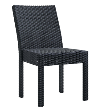RHODOS | Silla de cafetería de ratán | Negro | Plástico | Apilable