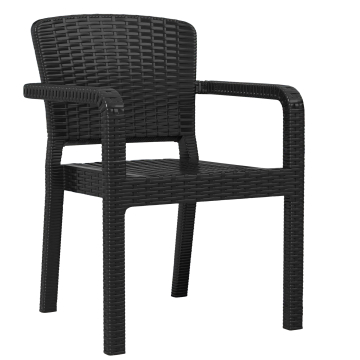 RIO | Silla ratán plástico | Negro | Plástico | Apilable