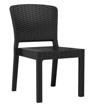 RIO | Silla ratán plástico | Negro | Plástico | Apilable