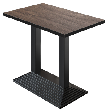 BPY | Bistro Standing Table | 130 x 80 x 112 cm | Black Edge | Rectangular | Light Wenge / Black