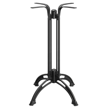 MALAGA | Underrede till högt bord | Svart | 4 fötter: Ø 58 cm | Kolonn 108 cm | Gjuten optik