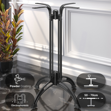 MALAGA | Underrede till högt bord | Svart | 4 fötter: Ø 58 cm | Kolonn 108 cm | Gjuten optik